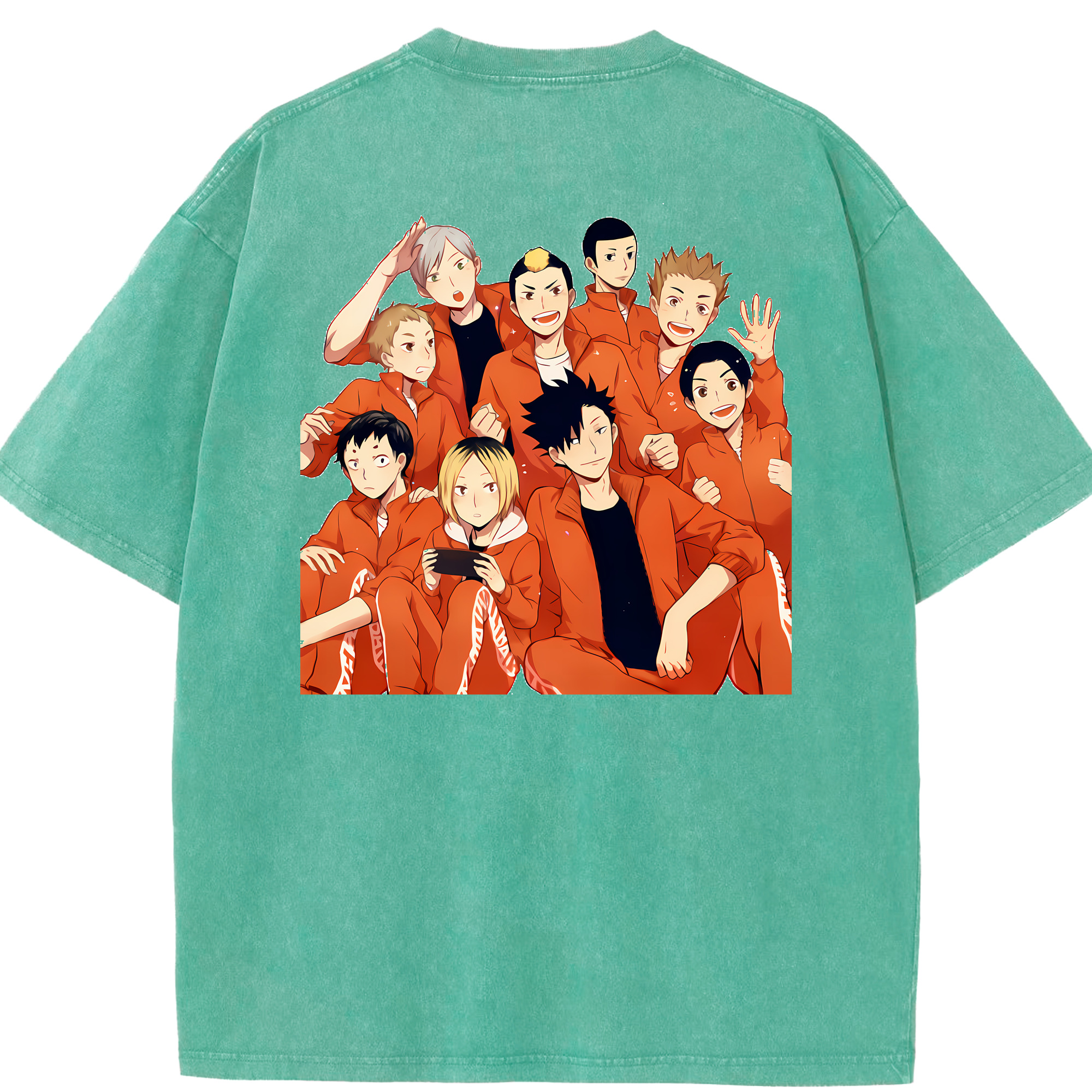 （画像用） ハイキュー!! Haikyu!! 綿100% ヴィンテージ風 半袖Tシャツ（背面プリント）